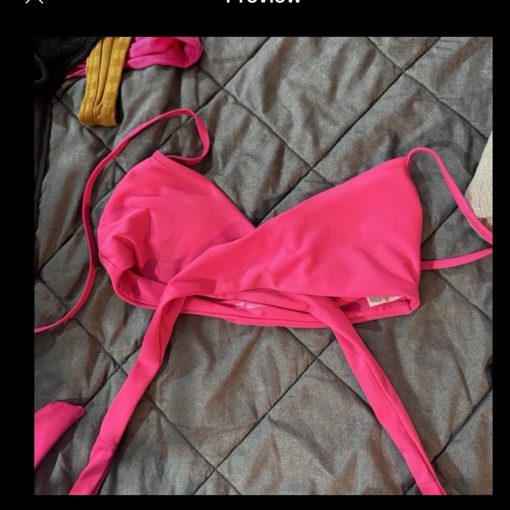 Aerie Pink wrap scoop Bikini Top